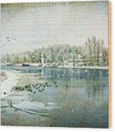 Winter On The Hudson No. 2 Wood Print
