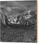 Winter Storm Tunnel View Yosemite Valley Wood Print