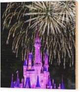 Wishes Fireworks Disney World Wood Print