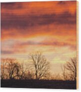 Wispy Sunrise Sky Wood Print