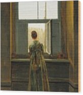 Woman At A Window Painting Painted Originally Wood Print