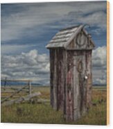 Wood Outhouse Out West Wood Print