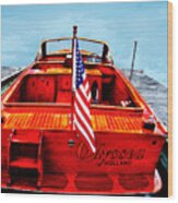 Wooden Motorboat Wood Print