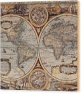 World Map 1636 Wood Print