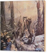 World War I, American Marines In The Wood Print