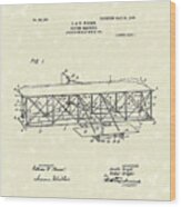 Wright  Brothers Flying Machine 1906 Patent Art Wood Print