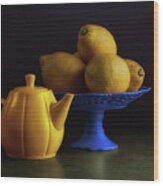 Yellow And Blue Still Life Wood Print