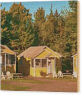 Yellow Cabins Wood Print