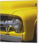 Yellow Custom Ford F100 Wood Print