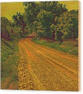 Yellow Oz Road Wood Print