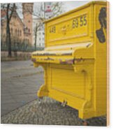 Yellow Piano Beethoven As Seen In Berlin Wood Print