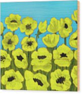 Yellow Poppies, Painting Wood Print