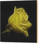 Yellow Rose Wood Print