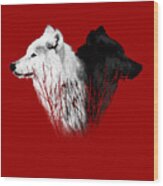 Yellowstone Wolves T-shirt 2 Wood Print