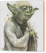 Yoda Watercolor Wood Print