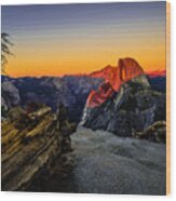Yosemite National Park Glacier Point Half Dome Sunset Wood Print