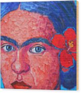 Young Frida Kahlo Wood Print