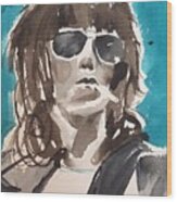 Young Keith Turquoise Wood Print