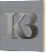 Your Name - K B Monogram 2 Wood Print