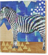 Zebra Collage Wood Print