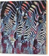 Zebra Dazzle Wood Print