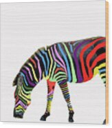 Zebra In My Dreams Wood Print