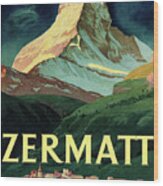 Zermatt, Mountain Peek, Switzerland Wood Print
