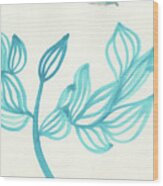020 Blooming - Blue Wood Print