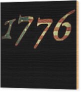 1776 Declaration Of Independence Us Flag Wood Print