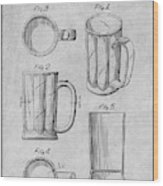 1949 Beer Mug Gray Patent Print Wood Print