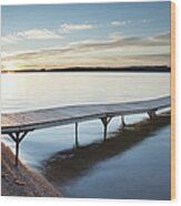 A Dock In Lake Superior At Sunset #1 Wood Print
