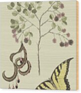 Acacia & Sulphur Butterfly #1 Wood Print