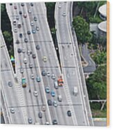 Aerial Of Super Highway, Singapore #1 Wood Print