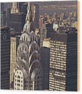Aerial View Of The Chrysler Building #1 Wood Print
