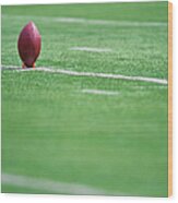 American Football On Kicking Tee #1 Wood Print