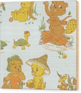 Baby Animal Pattern #1 Wood Print