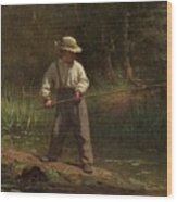 Boy Fishing Canvas Print / Canvas Art by Eastman Johnson - Fine