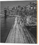 Brooklyn Bridge, Fdr And Manhattan Skyline #1 Wood Print