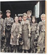 Child Labor Photo Young Children Factory Workers Industrial Revolution 1890 2 Colorized By Ahmet Asa #1 Wood Print