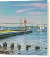 Claiborne Pell Bridge, Newport, Ri #1 Wood Print