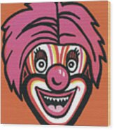 Clown Face #1 Wood Print