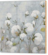 Cotton Field Blue Gray #1 Wood Print