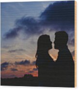 Couple With Cloud Sky Backlight #1 Wood Print