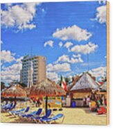 Cozumel Beach Bar And Hotel #1 Wood Print