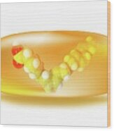 Dha Omega-3 Fatty Acid Model In An Oil Pill #1 Wood Print