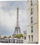 Eiffel View I Crop #1 Wood Print