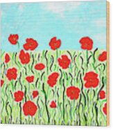 Everythings Popping Up Poppies Wood Print