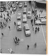 General View Of Pedestrians Crossing #1 Wood Print