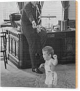John F. Kennedy With 18 Month Old Son #1 Wood Print