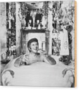 Liberace Taking A Bubble Bath #1 Wood Print